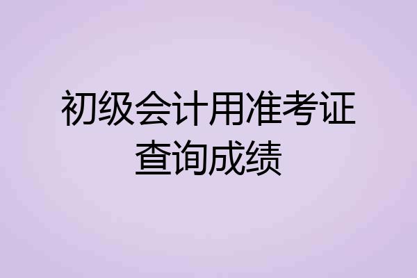 初级会计用准考证查询成绩