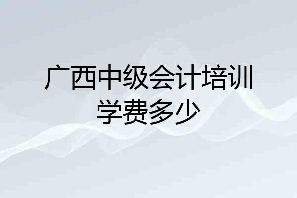 广西中级会计培训学费多少