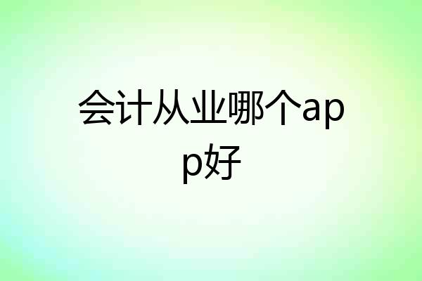 会计从业哪个app好