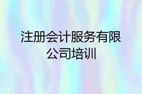 注册会计服务有限公司培训