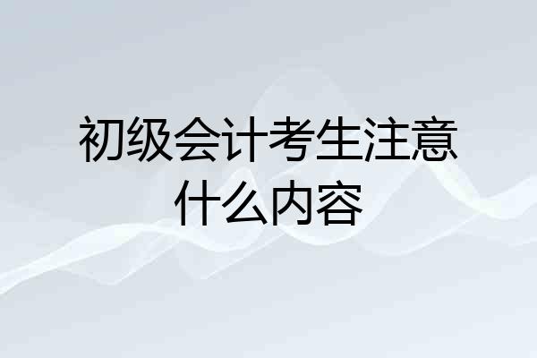 初级会计考生注意什么内容
