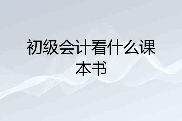 初级会计看什么课本书