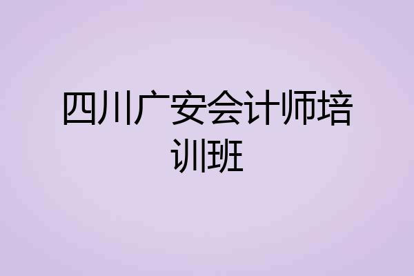 四川广安会计师培训班