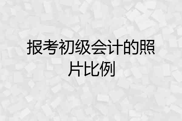 报考初级会计的照片比例