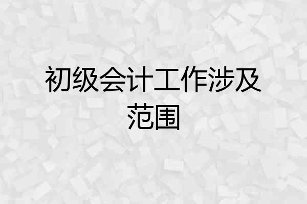 初级会计工作涉及范围