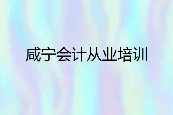 咸宁会计从业培训