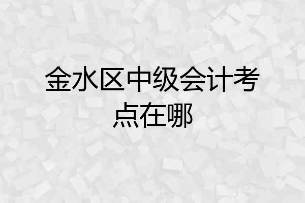 金水区中级会计考点在哪