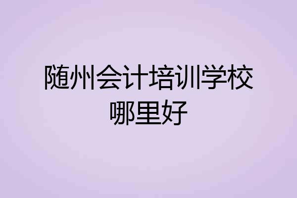 随州会计培训学校哪里好