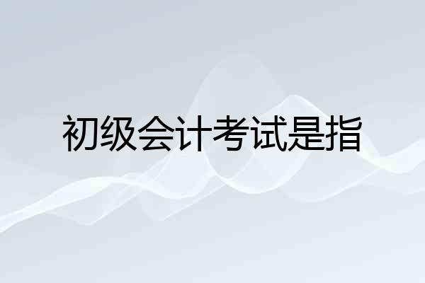 初级会计考试是指