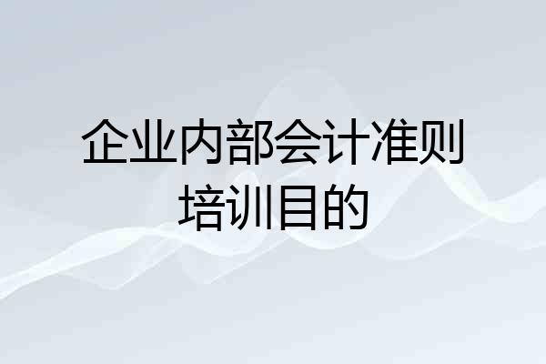 企业内部会计准则培训目的