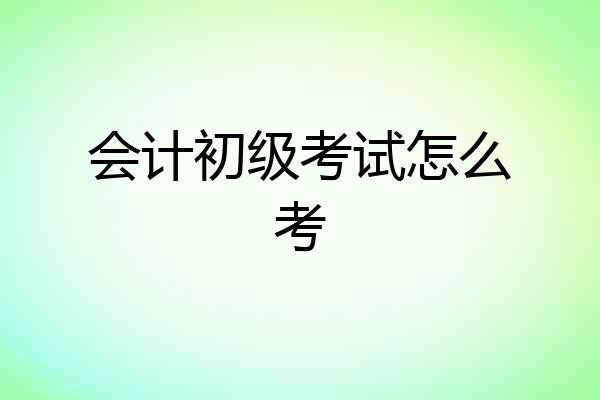 会计初级考试怎么考