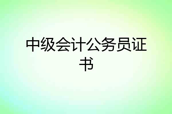 中级会计公务员证书
