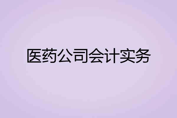 医药公司会计实务