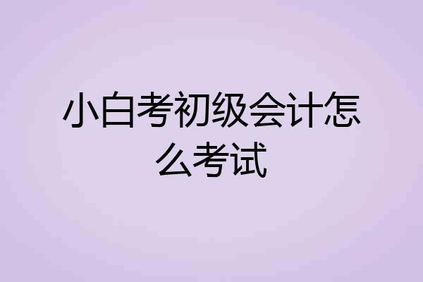 小白考初级会计怎么考试