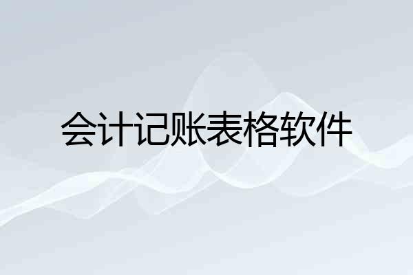 会计记账表格软件
