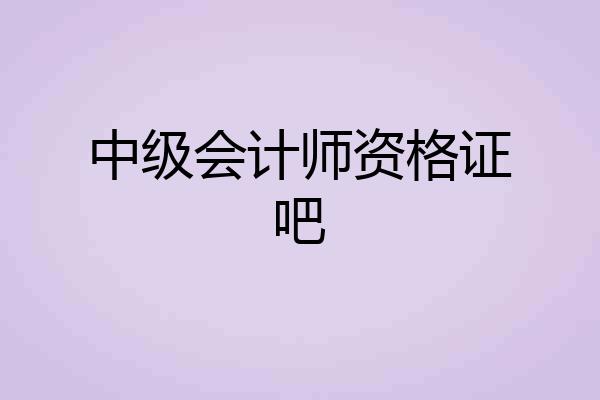 中级会计师资格证吧