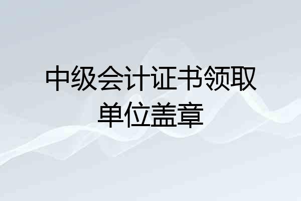 中级会计证书领取单位盖章