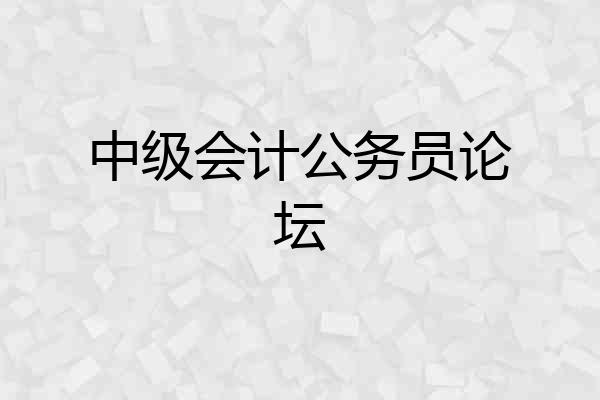 中级会计公务员论坛