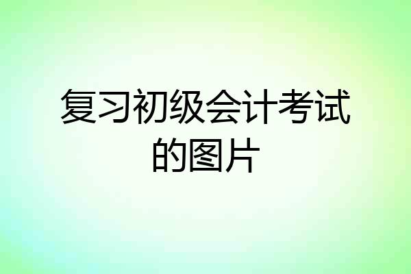 复习初级会计考试的图片