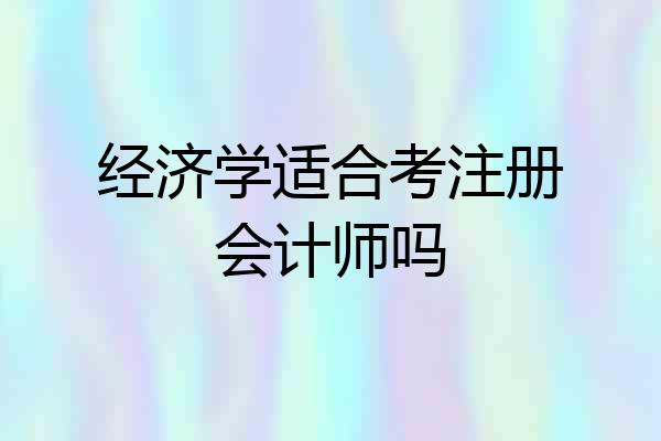 经济学适合考注册会计师吗