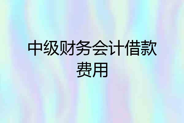 中级财务会计借款费用