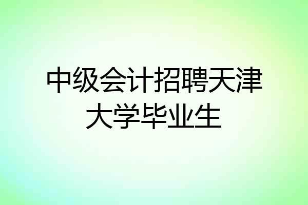 中级会计招聘天津大学毕业生