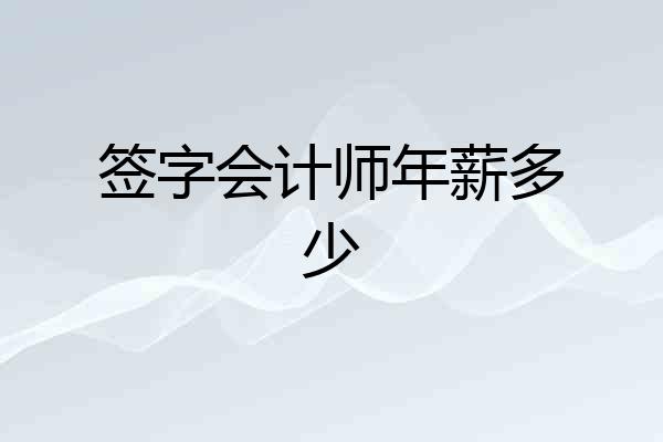 签字会计师年薪多少
