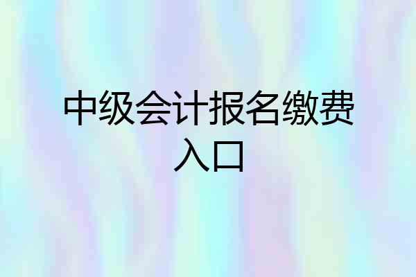 中级会计报名缴费入口