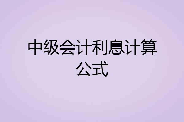 中级会计利息计算公式