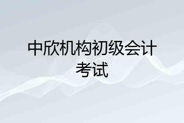 中欣机构初级会计考试