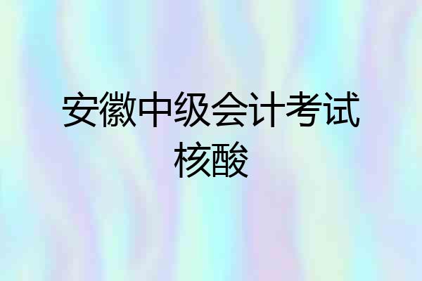 安徽中级会计考试核酸