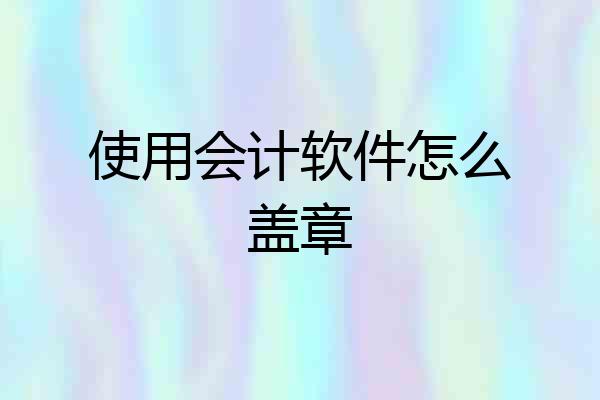 使用会计软件怎么盖章