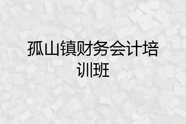 孤山镇财务会计培训班