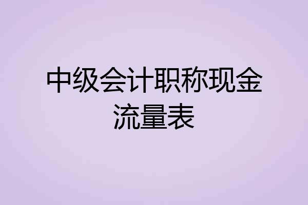 中级会计职称现金流量表