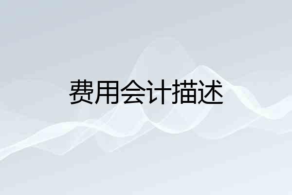 费用会计描述
