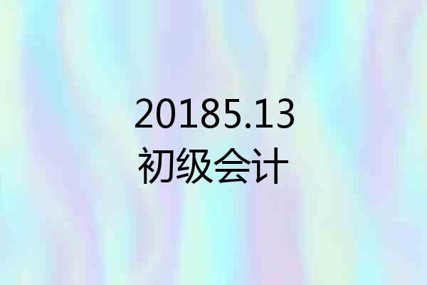 20185.13初级会计