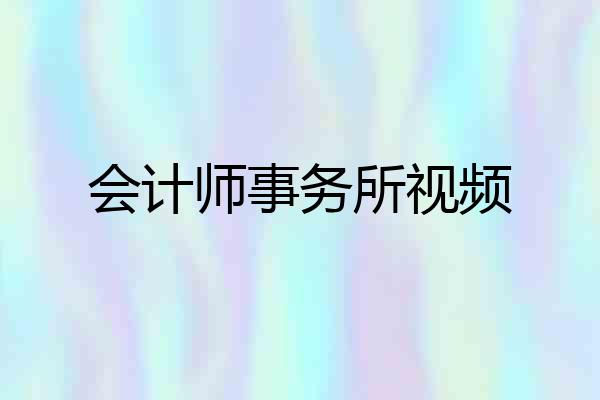 会计师事务所视频