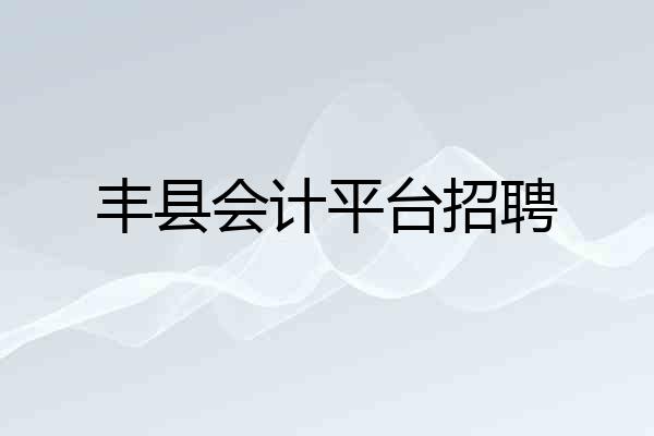 丰县会计平台招聘