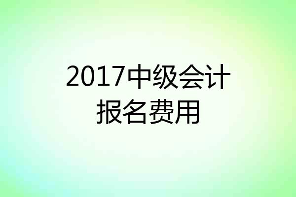 2017中级会计报名费用