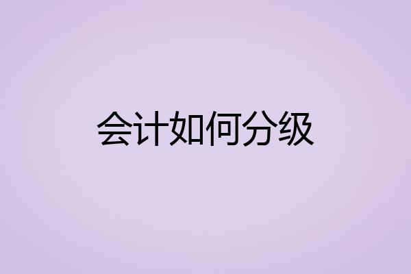 会计如何分级