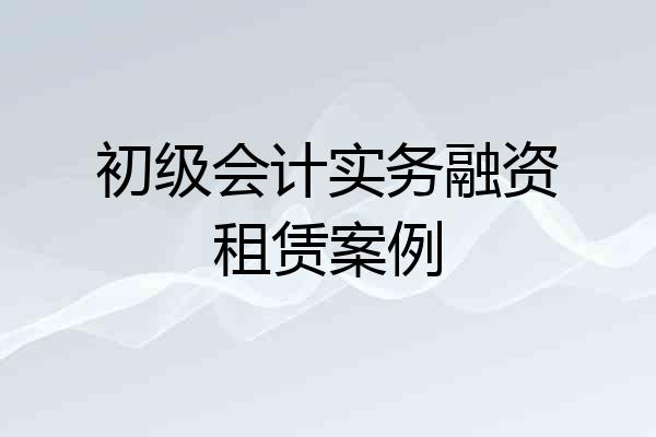 初级会计实务融资租赁案例