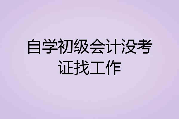 自学初级会计没考证找工作