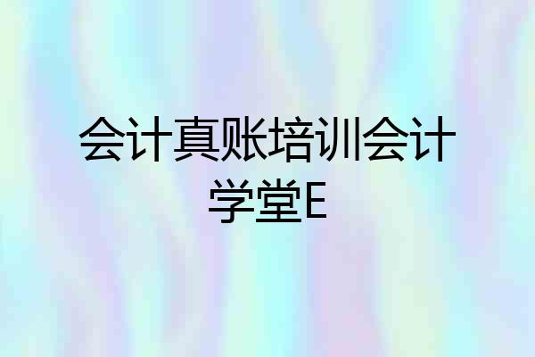 会计真账培训会计学堂E