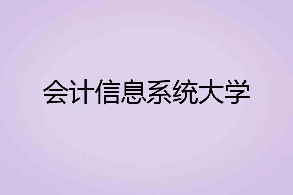 会计信息系统大学