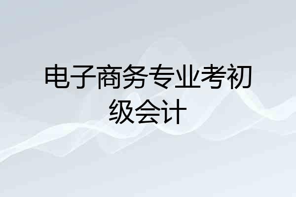 电子商务专业考初级会计