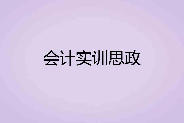 会计实训思政