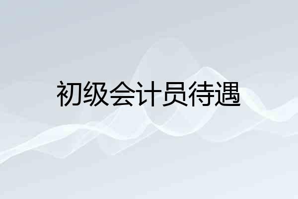 初级会计员待遇