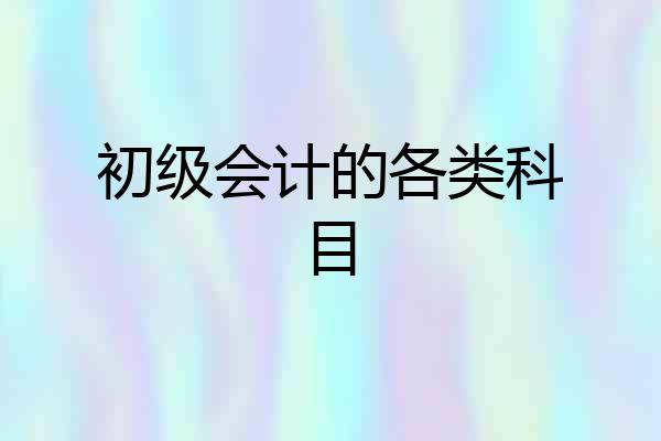 初级会计的各类科目