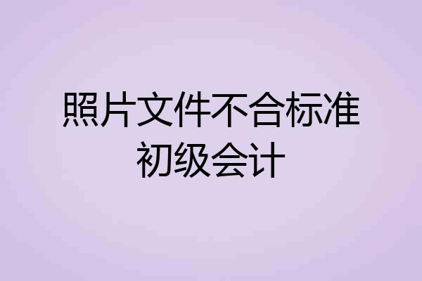 照片文件不合标准初级会计