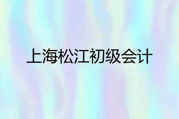 上海松江初级会计